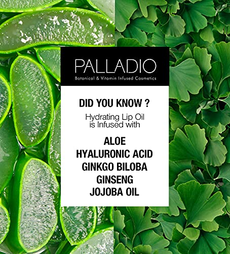 Palladio Hydrating Lip Oil Infused With Hyaluronic Acid, Non-Sticky Formula, Subtle Shine With Tinted Sheer Color, Liquid Lipstick, Locks In Moisture To Prevent Chapped Lips, Vegan & Cruelty-Free | 0.13 Oz. (Fly) #TOP6