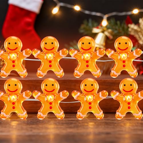 Leikedun Weihnachten Deko Lichterkette, 3M 30 LED Lebkuchenmann...