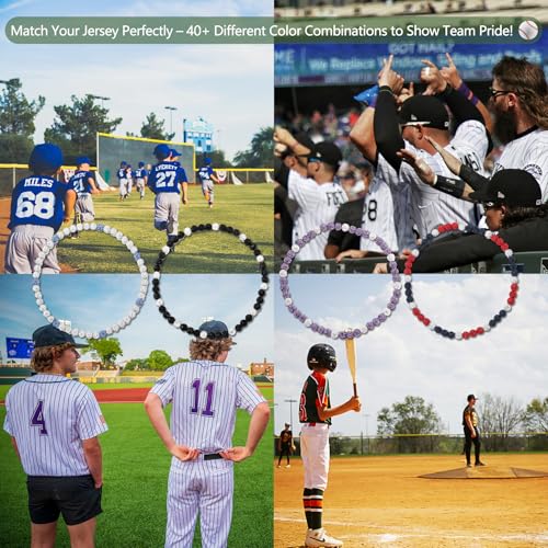 Baseball Beaded Chain Necklace for Men,Bling Ice Collection Baseball Necklace Gifts for Boys,Diamond Rhinestone Discoball Baseball Dirp Accessories Necklace Gifts for Baseball Team Lovers4