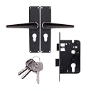 Godrej Mortise Lock I Main & Internal Door Set for Residential & Commercial Spaces I NEH 19-1 CK I Matte Black Rose Finish I 20 cm / 8 Inches Handle I Lock Body & 3 Keys gallery image