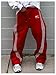 SHENHE Men's Y2k Graphic Baggy Sweatpants Wide Leg Striped Open Bottom Drawstring Sweatpants Red Medium