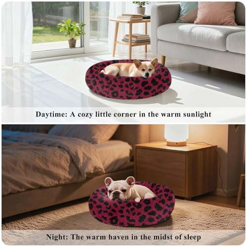 Lit pour chien et chat isolant et moelleux - Panier léopard S - 5