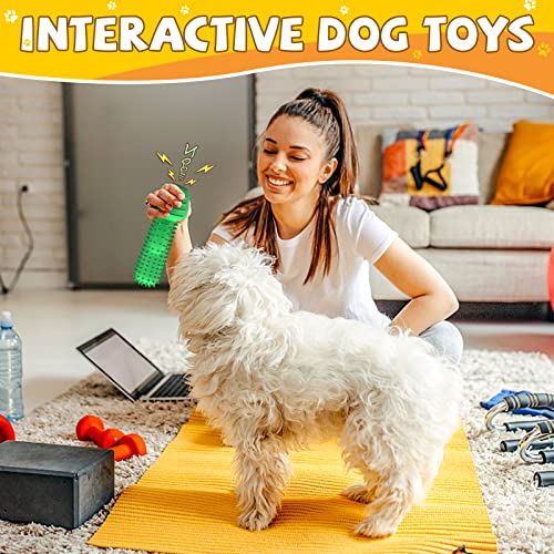 Image of Pamlulu Christmas Dog Gifts, Dog Toys for Small Dogs Dog Toothbrush for Teething Cleaning, Rubber Squeaky Toys for Puppy