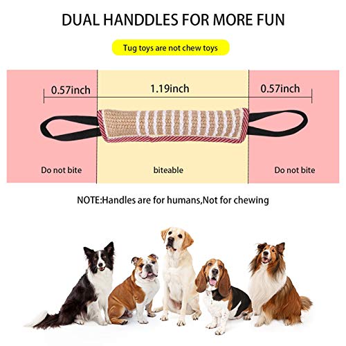 ADAKEL 2 Stück Beisswurst für Hunde, Jute Beisswurst mit 2 Griff, Tauziehen und Zerrspiele für Hunde Training K9 IGP IPO Obiedence Schutzhund Hundesport