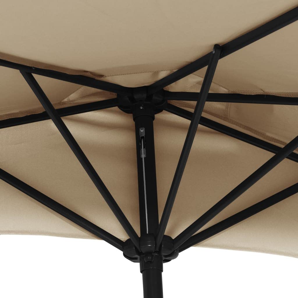 vidaXL Balkonschirm Sonnenschirm Terrassenschirm Alu-Mast Taupe 300×150 cm Halb