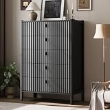MAISONARIA Black Fluted Dresser