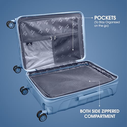 Image of Maleta Crescent Set of 3 | Small + Medium +Large |TSA Lock,Expandable,Anti-Theft Zipper,Wet-Dry Compartment | Trolley Bags | Luggage |Suitcase for Travel(Blue, Set of 3 (Small-Medium-Large))