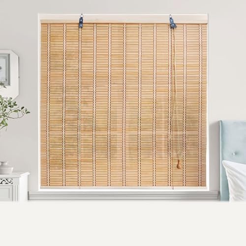 Bamboo Blinds Roman Shades for Windows Bamboo Shades for Indoor Windows - Custom Sizes UV Protection, Blinds for Patio, Porch, Living Room, Easy to Install, Breathable