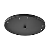 Five Pendant Light Round Canopy Accessory Light Kit, 15-3/4 inch Flush Mount Cluster Canopy, Hanging 5 Lights with One Outlet Box for Kitchen Island, Mounting Hardware Included, Matte Black