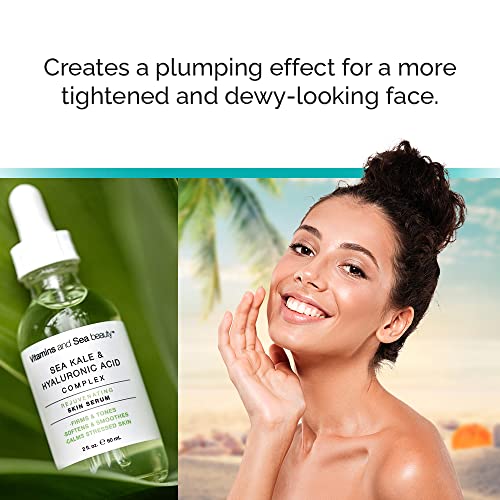 Vitamins And Sea Beauty, Hyaluronic Acid Serum For Face Anti-Aging With Sea Kale, Smoothing Facial Serum Skin Firming Hydrating Rejuvenating, 2 Fl Oz #TOP1