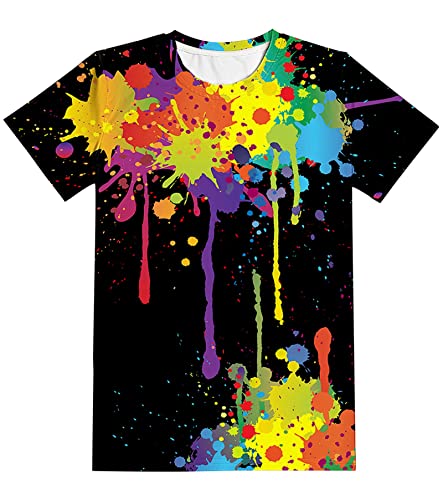 Yasswete Jungen Mädchen T-Shirt 3D Realistische Grafik Rundhalsausschnitt Kurzarm Gedruckt Tee Shirt Tops für Kinder Teenager 6-16 Jahre, Black6