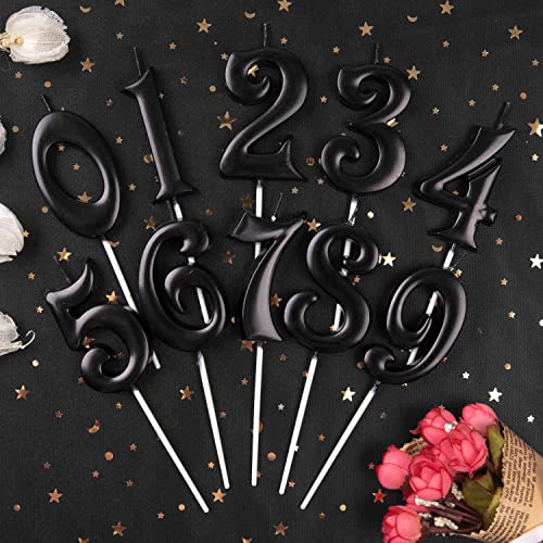 image for PHD CAKE 2.76 Inch Elegant Black 7 Number Birthday Candles, Black Numb