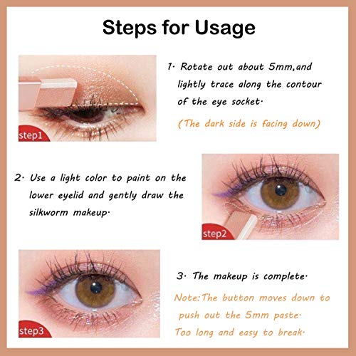 Xinlutong 2 Pcs Eye Shadow Stick Makeup,Double Colors Matte Eyeshadow Stick With Brush,Brown Coffe,Earth Tone #TOP4