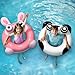 Pool Wave Kids Swim Ring Pool Floats, Toddler Inflatable Animal Swimming Tube Floaties, Outdoor Water Floating Toy, Summer Family Party Gift 3 4 5 6 7 8 9 Year Old Boy Girl Children Teens - 2 Pack