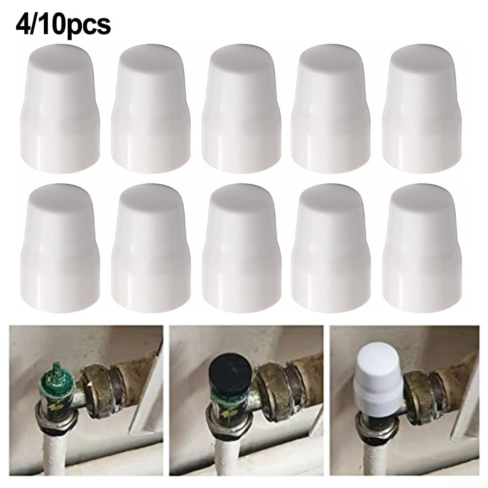 Radiator Valve Cap, ABS Plastic Radiator Valve Cap Easy Push-Fit Replacement Heater Central Home Cover Valve, White(4pcs) - Image 3