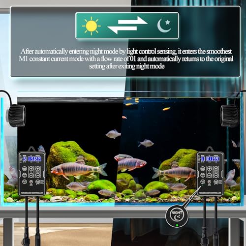 Image of 2100 GPH Wave Maker for Aquarium, Ultra Quiet DC 24V Fish Tank Powerhead with Strong Magnet Suction Base, Circulation Water Pump Wavemaker with Controller and LED Display for 30-70 Gallon Tank