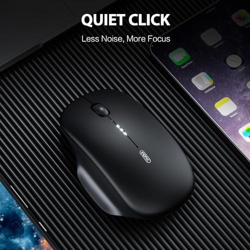 Image of INPHIC M1 II Wireless Mouse Bluetooth, 80g Tri-Mode (Bluetooth 5.0 /4.0+USB) Computer Mouse, Visible Battery Leval, Type-C Charging, for Windows /PC /Mac /Tablet /Laptop - Black