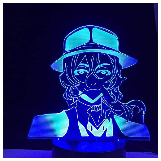 Bungo str & ouml; dogs LED night light Nakahara Chuuya for bedroom decor gift for bright night sky anime Waifu 3D light Nakahara Chuuya
