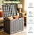 MAKE CHANGES Outdoor Storage Box,30 Gallon Deck Box Outdoor Storage Bench Outside Waterproof Resin Storage Bench, Lockable Patio Cushions, Garden Tools Storage For Furniture, UV Resistant(Gray