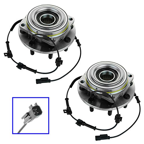Image of TRQ Front Left and Right Wheel Bearing and Hub Assembly Set 2 Piece Compatible with 2011-2016 Ford F-350 Super Duty 4 Wheel Drive Dual Rear Wheels DRW