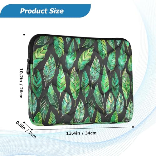 Funda para laptop 13-14 pulgadas con diseño plumas verdes miniatura 3