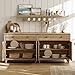 WAMAPT Buffet Cabinet with 4 Doors and 2 Drawers, Large Coffee Bar Table Wood Kitchen Storage Cabinets with Storage Cabinets, Modern Farmhouse Sideboard Credenza for Dining Room, Oak, 68 inch
