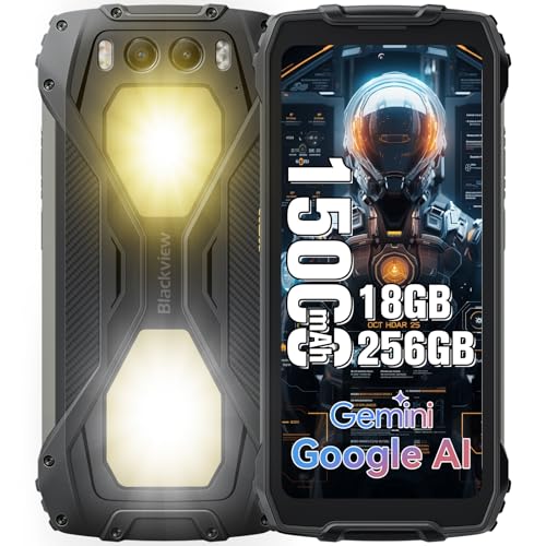 Blackview BV7300 Téléphone Portable Incassable, 15000mAh/45W Smartphone Incassable, 256Go+18Go/TF 2To, 700Nits Telephone Android 14, 50MP+20MP Vision...
