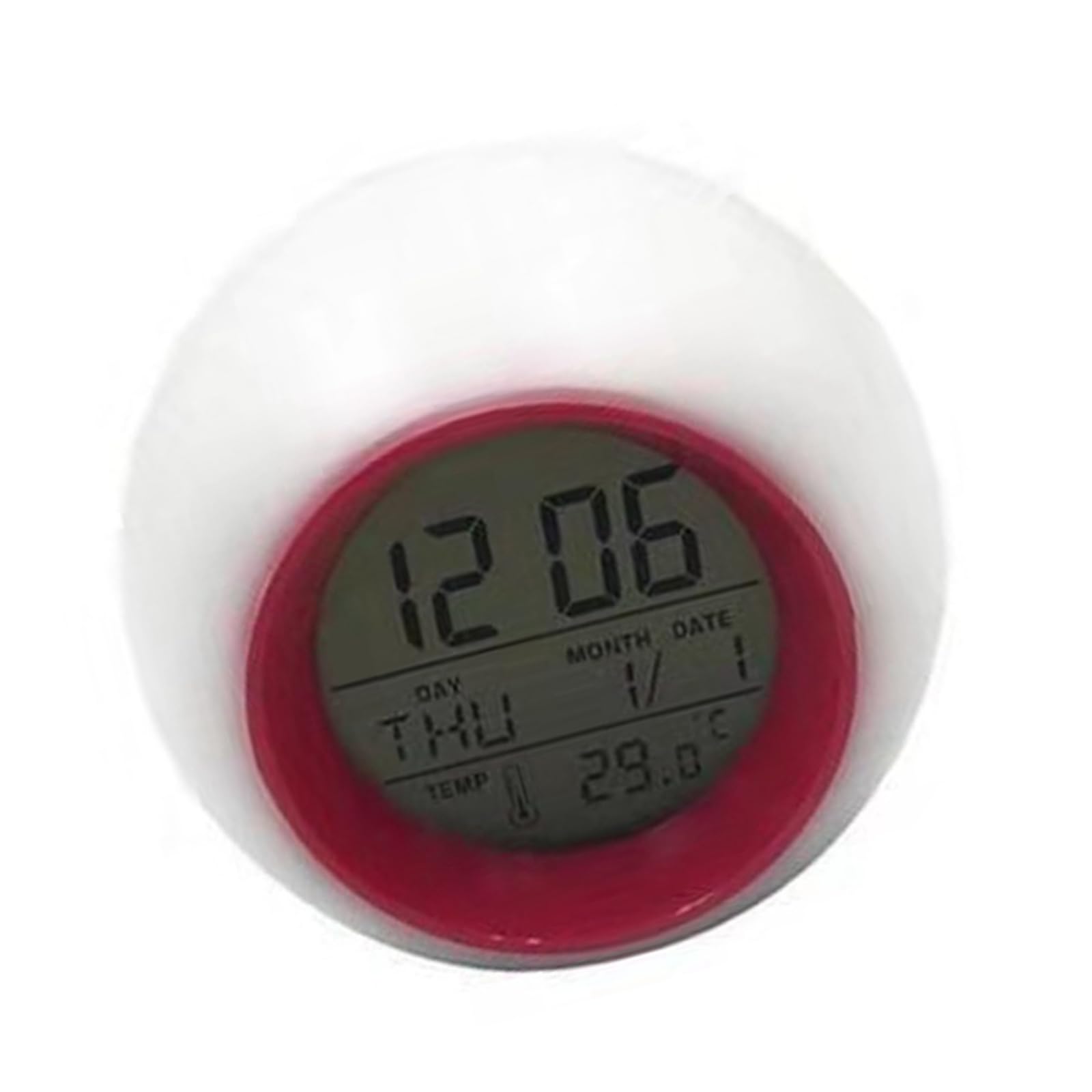 Nucelit Creative Round 7 Color Changing Nightlight Digital Alarm Clock Quiet Operations Battery Operated Design for Home Decors Nightlight Digital Alarm Clock