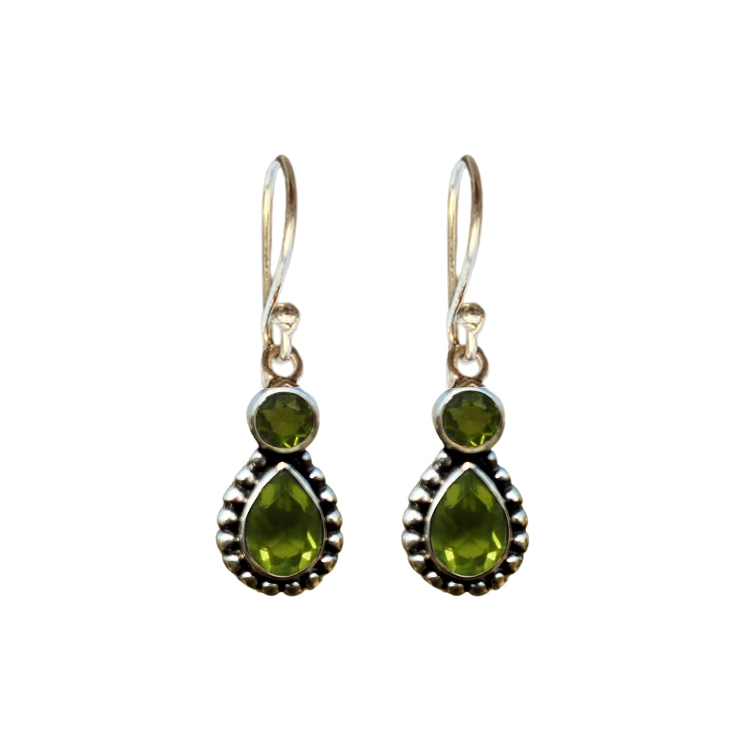 Silver Planets 92.5-925 Sterling Silver Peridot Stone Ethnic Earring For Women And Girls (B01N4ESXJS) Amazon Price History, Amazon Price Tracker