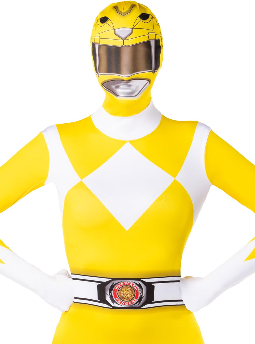 Funidelia Power Ranger gelbe zweite Haut Kostüm für Damen, Offizielle Lizenz, Größe XS Film und Serien, Superhelden - Verkleidung für Erwachsene für Partys, Karneval und Halloween