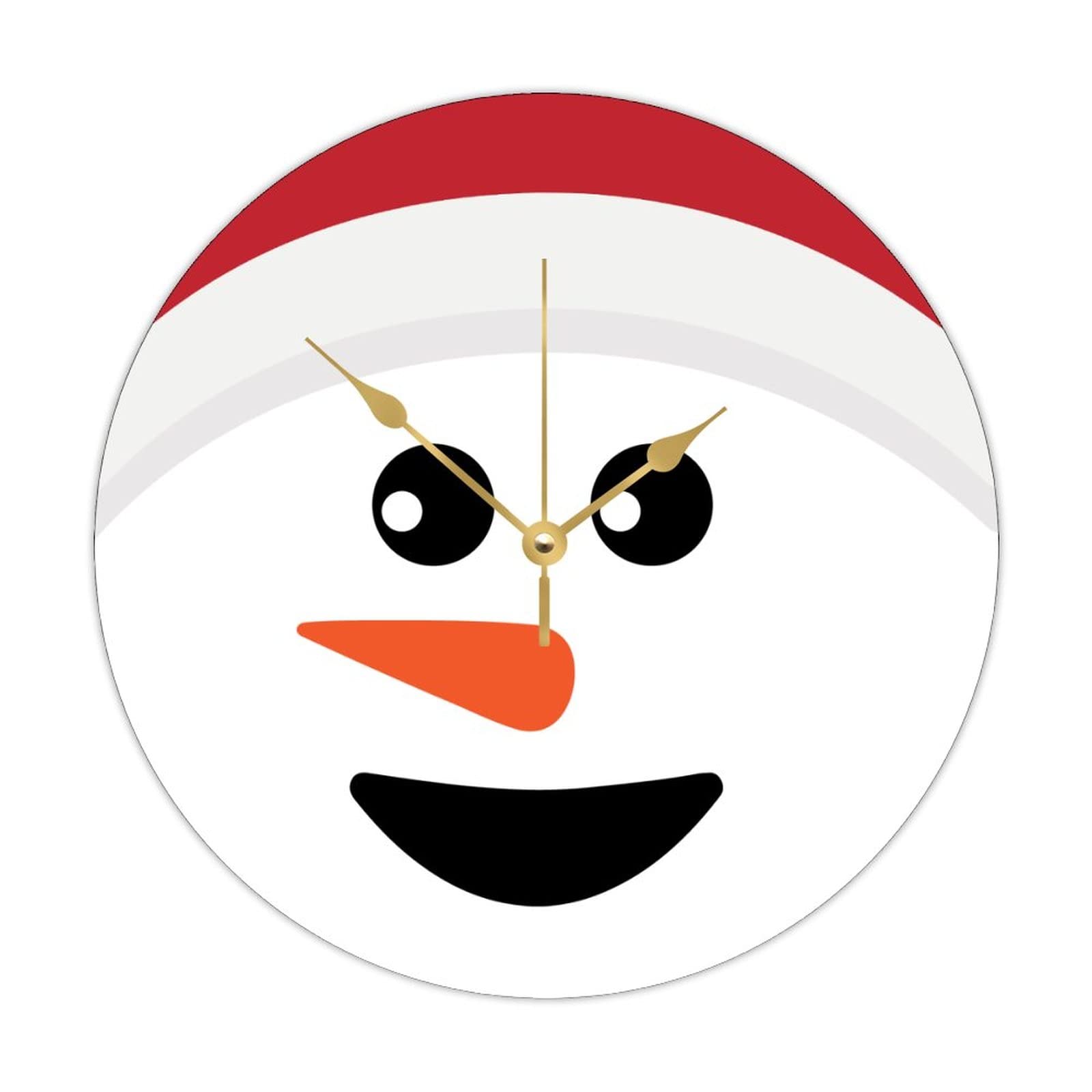 Horloge en bois Let It Snow de 38cm ronde pour la maison
