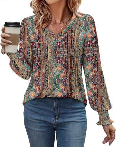 ROSELINLIN Womens Long Sleeve Tunic Tops Fall Blouse Shirts3