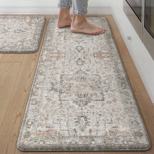 GENIMO Anti Fatigue Kitchen Mats for Floor 2PCS Cushioned Standing Mats