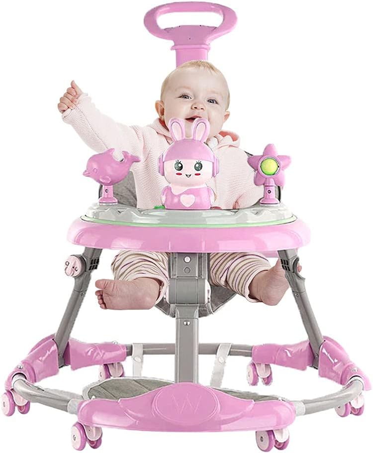 Coolbaby Baby Walker Multifunctional Anti-Rollover Anti-O Leg Can Sit Folding 6-18 Months Male And Female Walker(Include Mat)