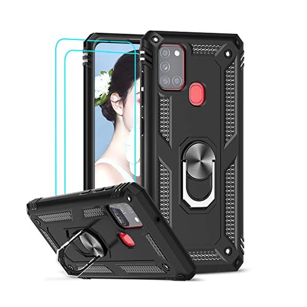 LeYi Funda Samsung Galaxy A21S con [2-Unidades] Cristal Vidrio Templado