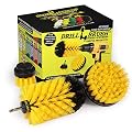 Drill Brush Power Scrubber by Useful Products - Drillbrush Yellow Bathroom Accessories Cleaning Set - Drill Brush Set for Cleaning Tile and Grout - Shower Cleaning Supplies - Drillbrush Shower Cleaner