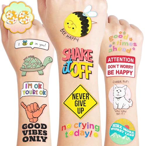 96PCS Motivational Pre-Cut Temporary Tattoos – Inspirational Quote Tattoos for Women, Adults, Teens, and Kids – Birthday Party Favors, School Prizes, Rewards, and Gifts