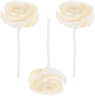 Generic 3pcs Artificial Flower Essential Oil Aroma Diffuser: Cotton Rope Camellia Flower Aromatherapy Diffusers Replaceable Adds Fragrance for Yoga Room