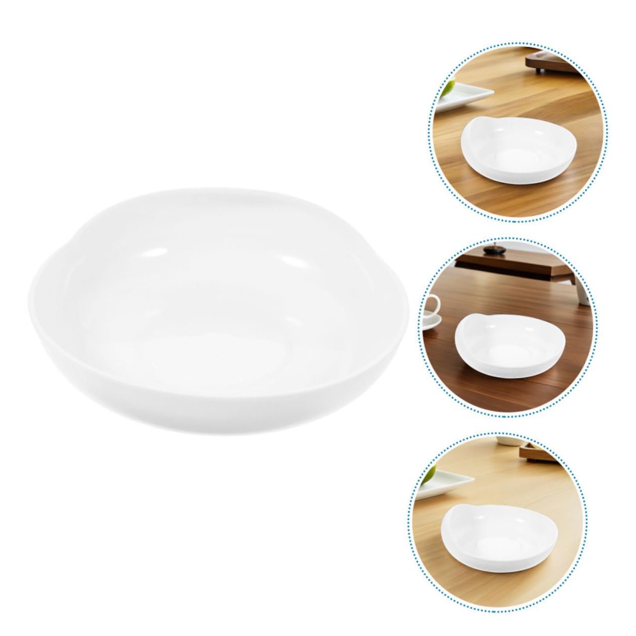 Assiette Anti-Déversement Ronde avec Ventouse 2 Pièces, Blanc | Silicone et Plastique, pour Repas Autonomes des Personnes Handicapées et Patients, Entretien Facile