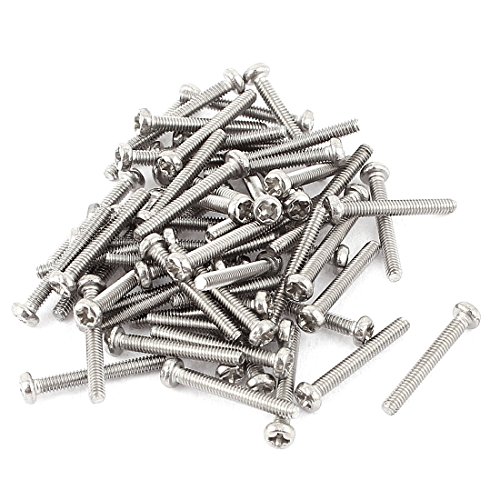 Image of uxcell M2 x 14mm 304 Stainless Steel Phillips Pan Head Screws Bolt 60pcs