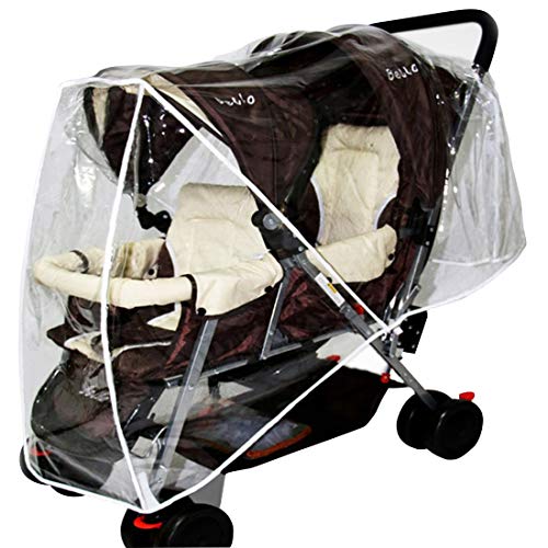 Habillage Pluie Poussette Universelle Imperméable Housse Pluie Poussette Double Protection Pluie Vent et Neige Landeau