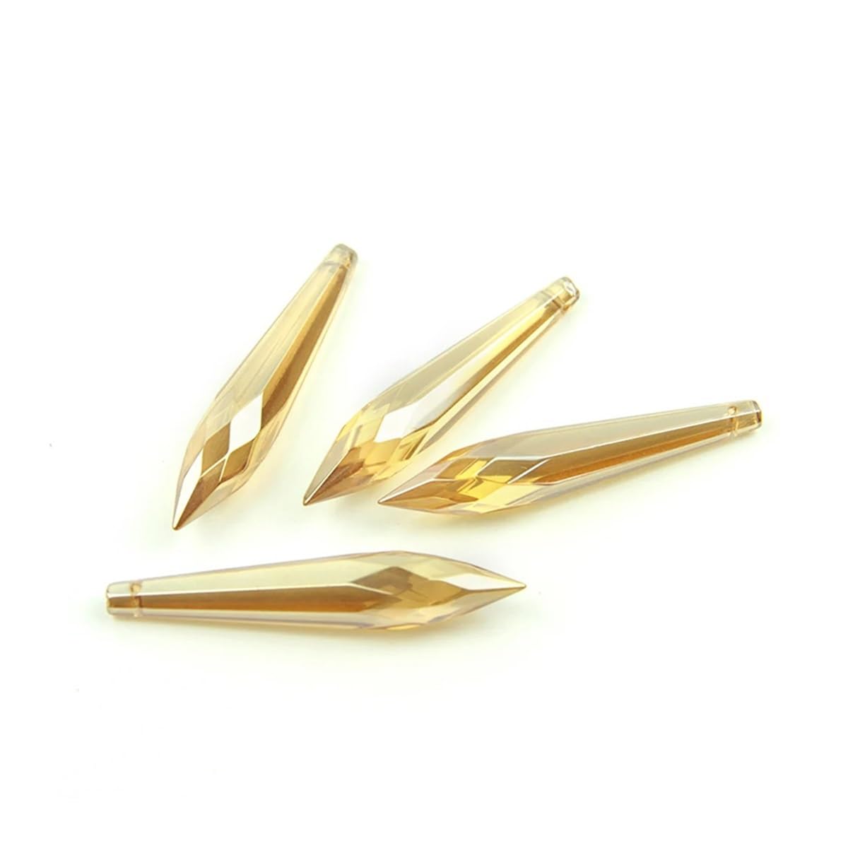 Crystal Chandelier Prism, Sun Catcher, 10pcs 38mm/63mm/76mm/80mm Gold Champagne Crystal Prism Chandeliers Glass Icicle U Drop Pendant For Home Decoration(76mm)