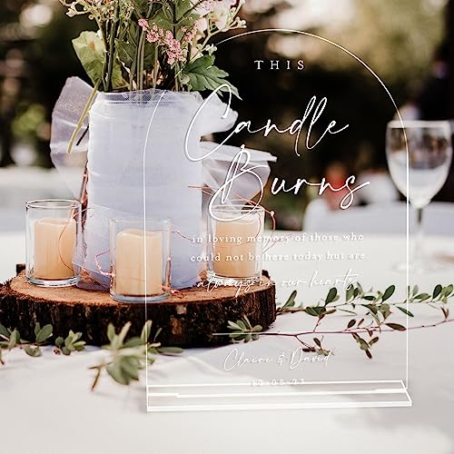 8x10 Inch Clear Arch Acrylic Sign with Stand | 5 Pack Blank Clear Arched Acrylic Table Signs with Base for DIY Wedding Table Numbers, Arched Wedding Signage, Events& Parties (Clear, 8x10 Inch)