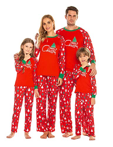 Family Feeling Boys Girls 2 Piece Christmas Pajamas Set 100% Cotton Pjs