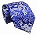 Vizakiss Royal Blue Silver Silk Ties Formal Neckties Present Gifts Ties for Men for Wedding, Business, Missions, Party