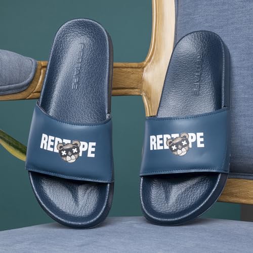 Image of Red Tape Womens Sliders in Slate Blue | Casual Pool Sliders | SLATE BLUE | 3 UK