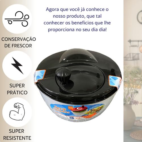 Centrífuga De Salada Secador Verduras Manual SELLNEEDS (Preto)