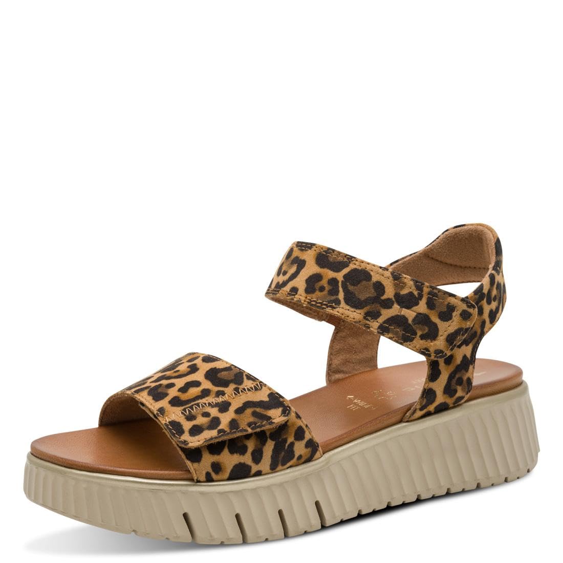 Tamaris Comfort Damen Sandalen flach aus Leder Plateau