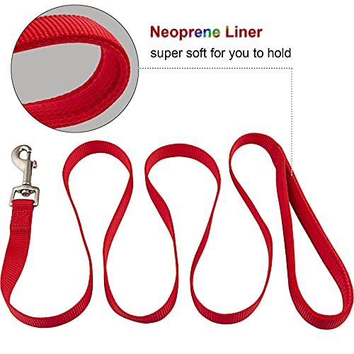 Dog Collar And Leash Set, Nylon Collar And Leash For Dogs Classic Solid Colors For Small Medium Large Dogs (Red, Large, Collar 16-26", 1") #TOP2