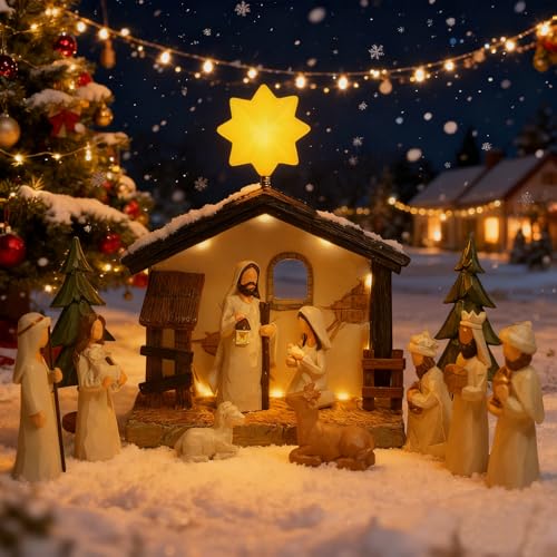 YIK TUNG Krippenfiguren Set, Krippe Weihnachten, Nativity Scene,...